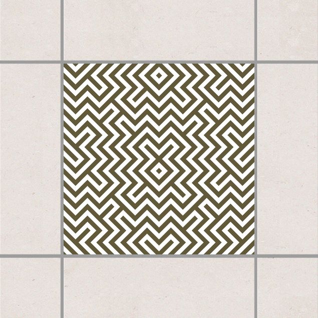 Adesivi per piastrelle con disegni Disegno geometrico marrone