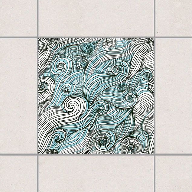 Adesivi per piastrelle con disegni Dio dell'oceano