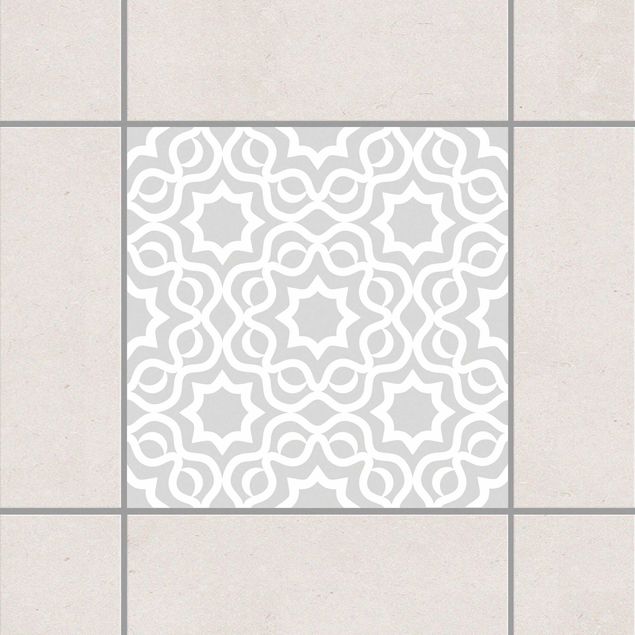 Adesivi per piastrelle con disegni Grigio chiaro islamico