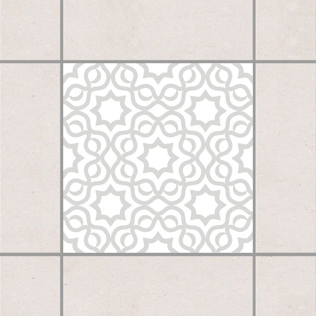 Adesivi per piastrelle con disegni Bianco Grigio Chiaro Islamico