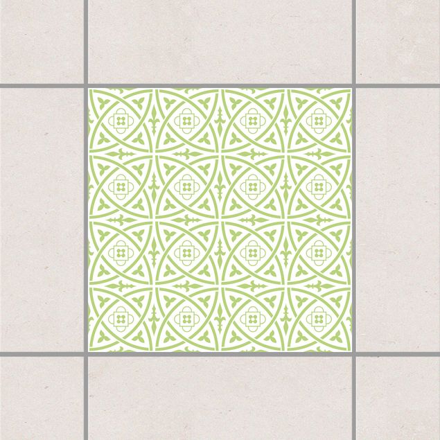 Pellicole per piastrelle stile marocchino Bianco Verde primavera Celtico