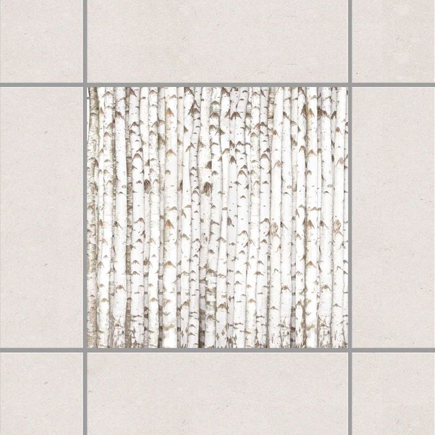Adesivi per piastrelle con disegni No.YK15 Muro di betulla