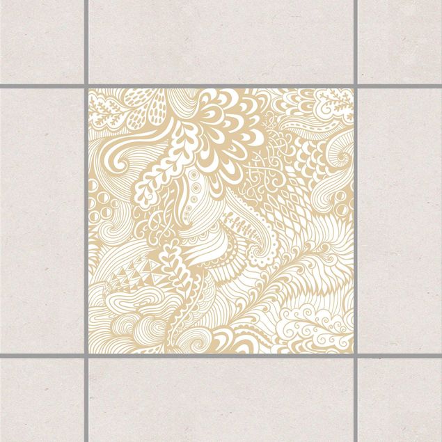 Adesivi per piastrelle con disegni Giardino di Poseidone Marrone chiaro