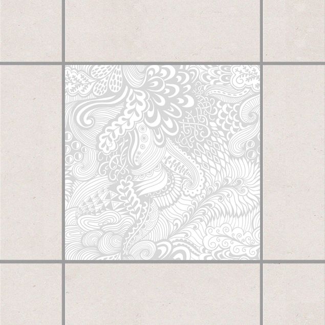 Adesivi per piastrelle con disegni Giardino di Poseidone Grigio chiaro