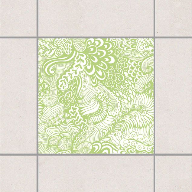 Adesivi per piastrelle con disegni Giardino di Poseidone Verde Primavera