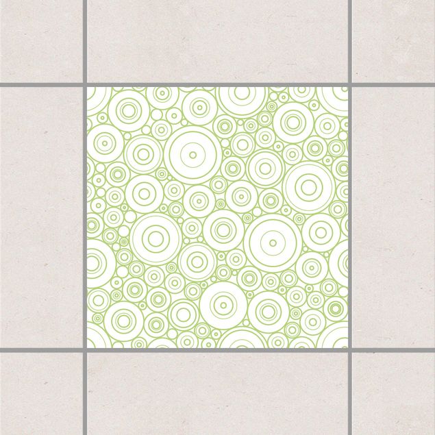 Adesivi per piastrelle con disegni Secessione Bianco Verde Primavera