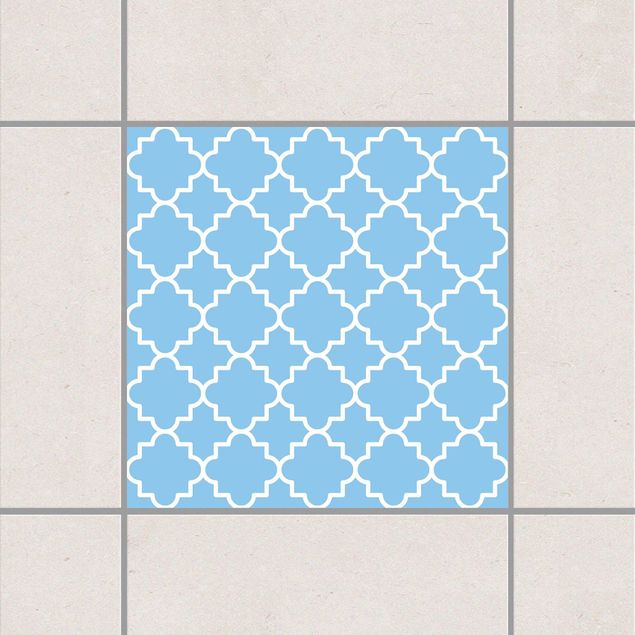 Pellicole per piastrelle stile marocchino Quadrifoglio tradizionale azzurro