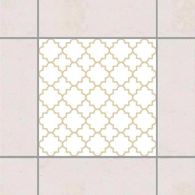 Pellicole per piastrelle stile marocchino Quadrifoglio tradizionale bianco marrone chiaro