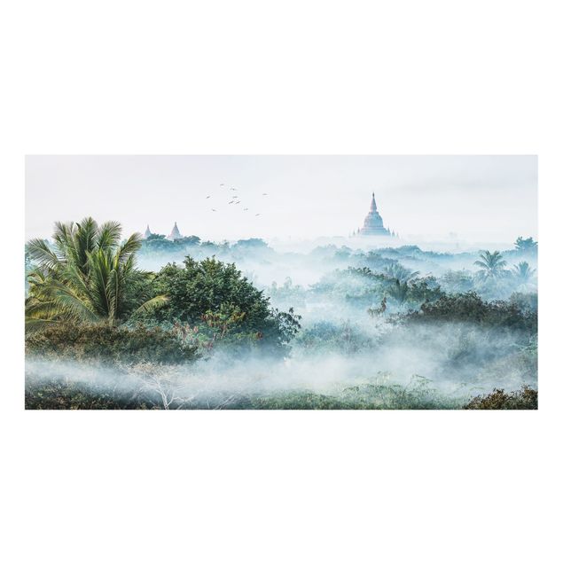 Paraschizzi cucina Nebbia mattutina sulla giungla di Bagan