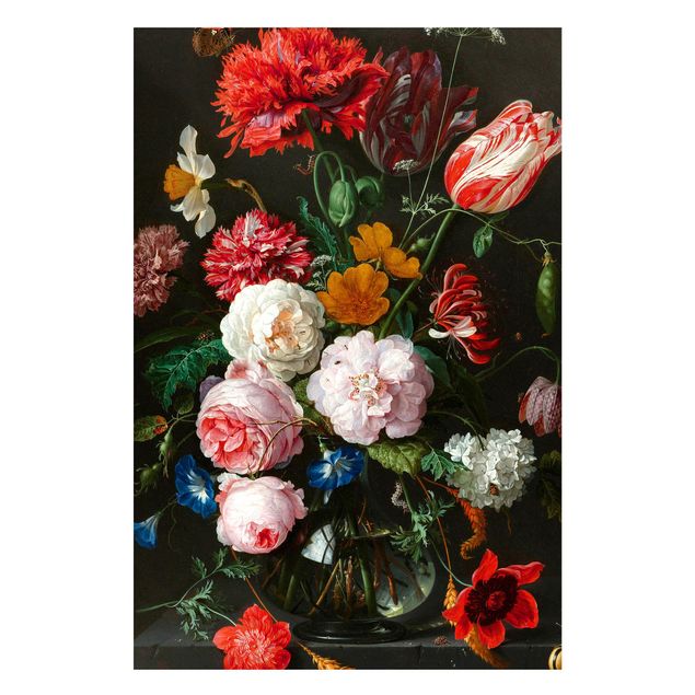 Riproduzioni Jan Davidsz De Heem - Natura morta con fiori in un vaso di vetro