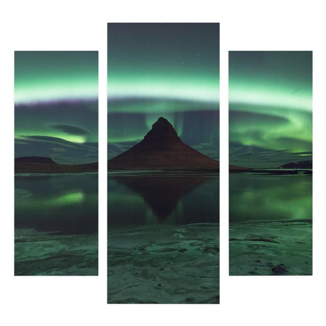 Quadri su tela paesaggio L'aurora boreale in Islanda