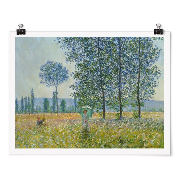 Quadri con alberi Claude Monet - Campi in primavera