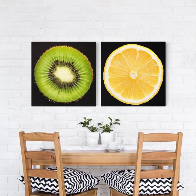 Quadri moderni   Primo piano di limone e kiwi