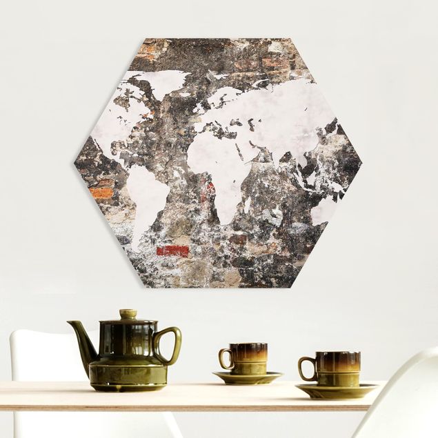 Quadri moderni per arredamento Vecchia mappa del mondo a parete