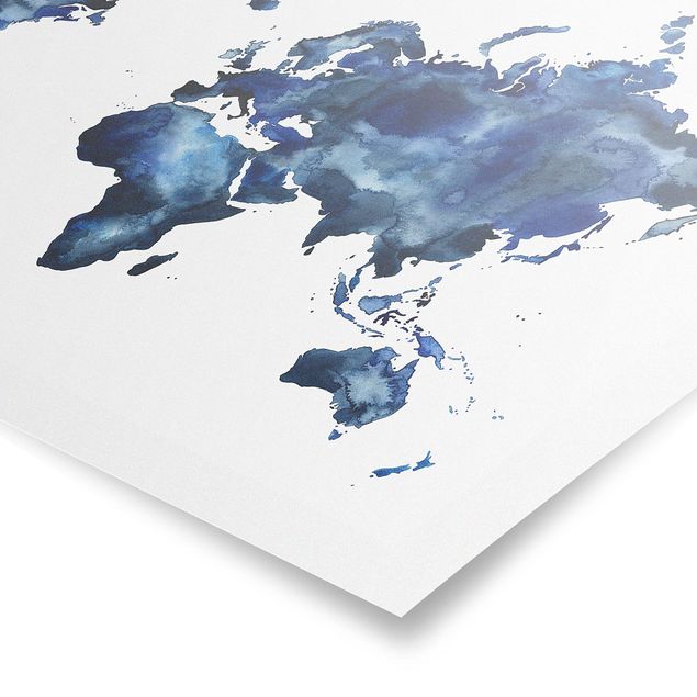 Stampe Mappa del mondo dell'acqua chiara