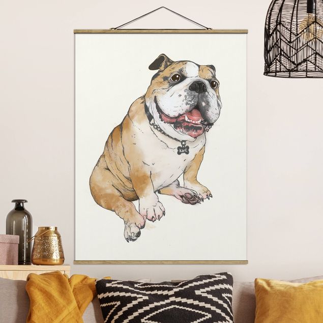 Quadri cani Illustrazione - Cane Bulldog Pittura