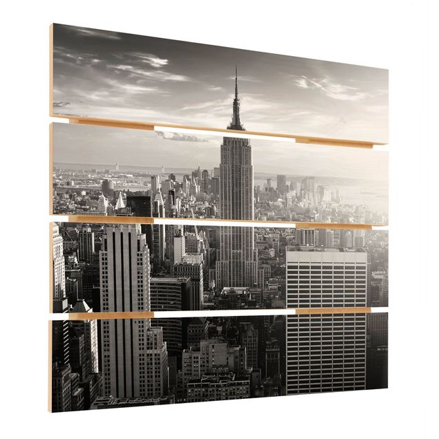 Stampa su legno - skyline di Manhattan - Quadrato 1:1