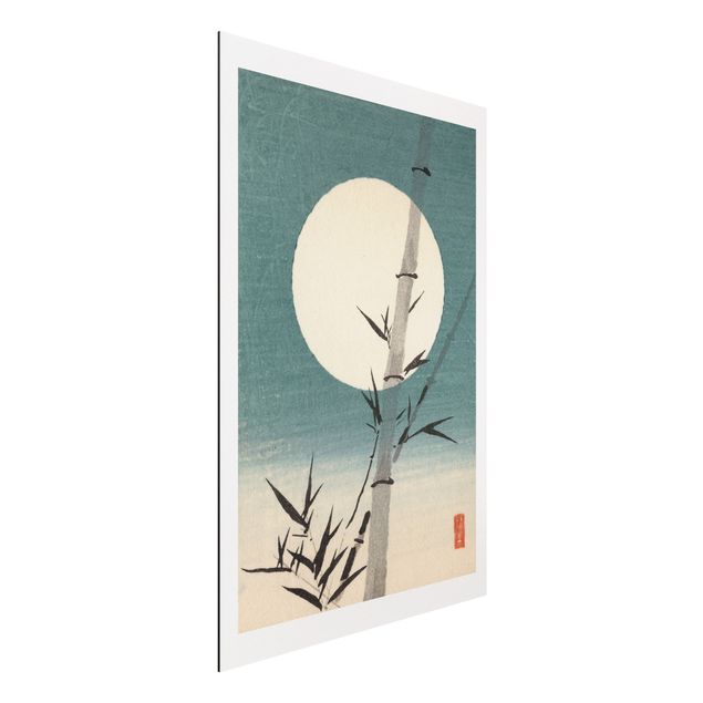 Quadro paesaggio Disegno giapponese Bambù e Luna