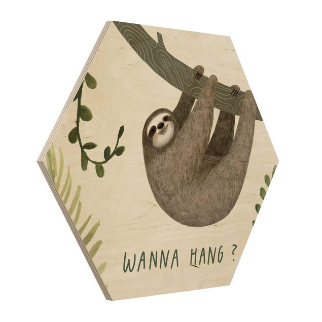 Stampe su legno Detti del bradipo - Appendere