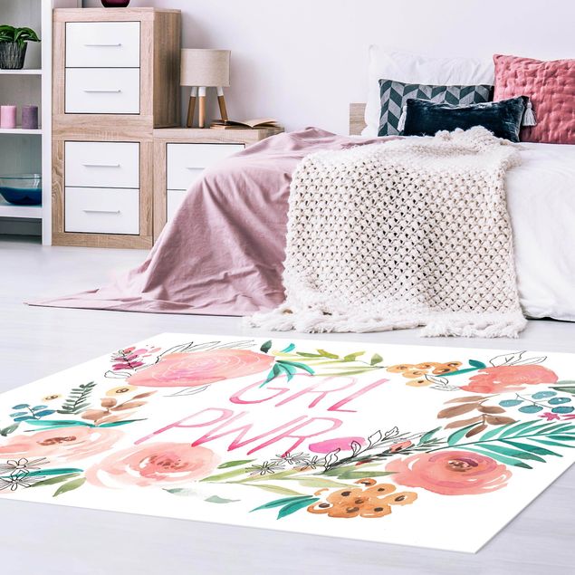 tappeto design moderno Fiori rosa - Girl Power
