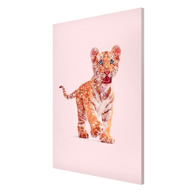 Riproduzione quadri famosi Tigre con glitter