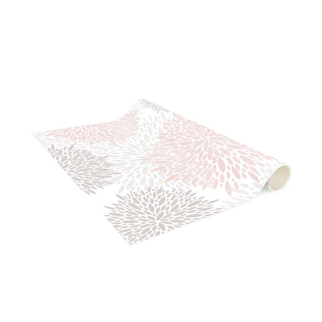 tappeto moderno Soffione disegnato grande in rosa chiaro