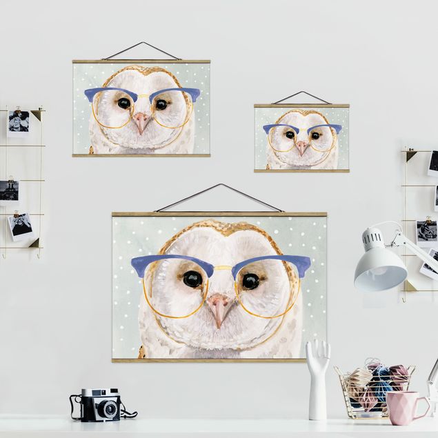 Foto su tessuto da parete con bastone - Animali Occhialuto - Owl - Orizzontale 2:3