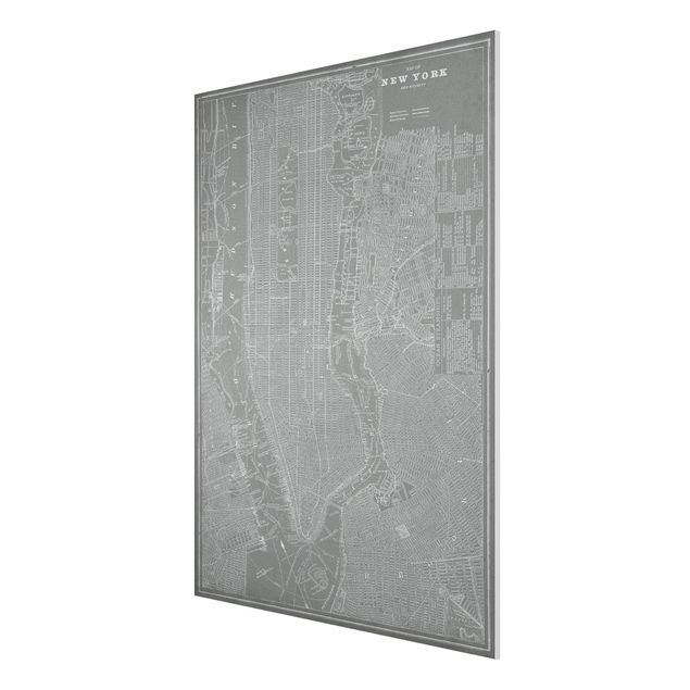 Quadri vintage Mappa vintage New York Manhattan