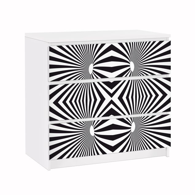 Pellicole adesive in bianco e nero Motivo psichedelico in bianco e nero