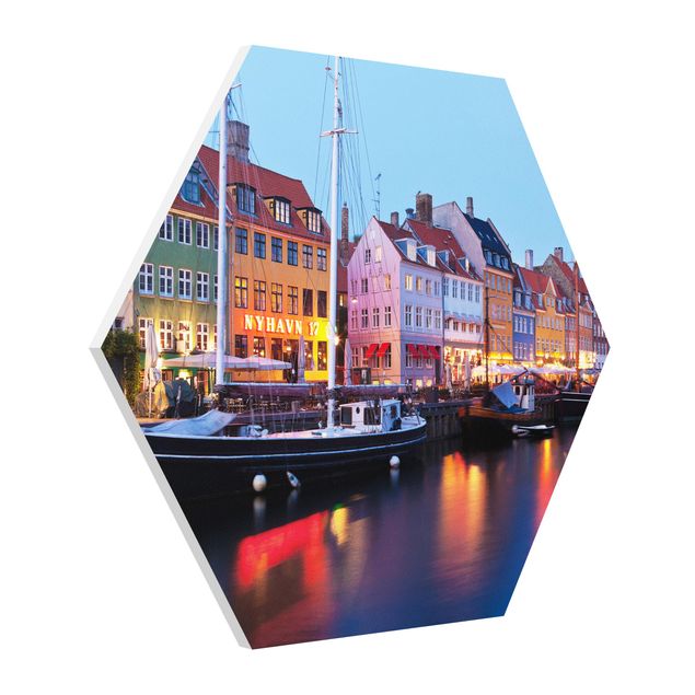 Quadri Porto di Copenaghen di sera