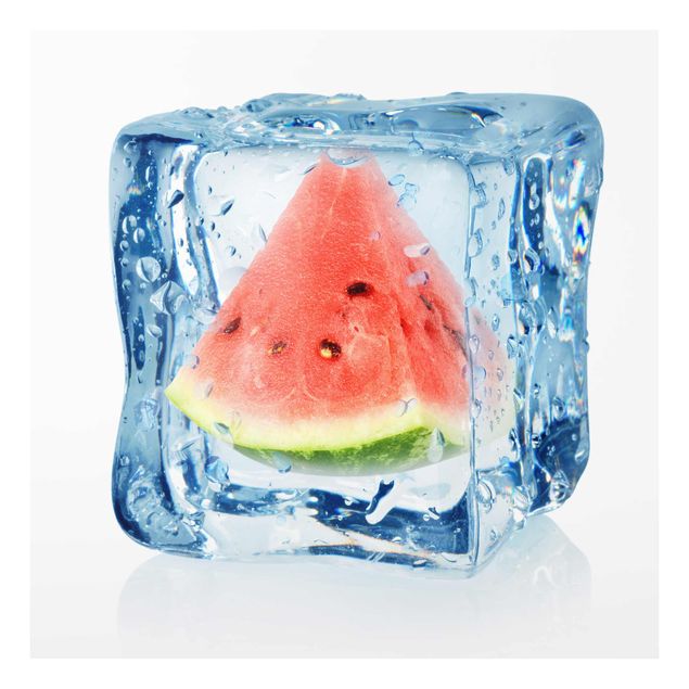 Magnettafel Glas Melone in cubetto di ghiaccio