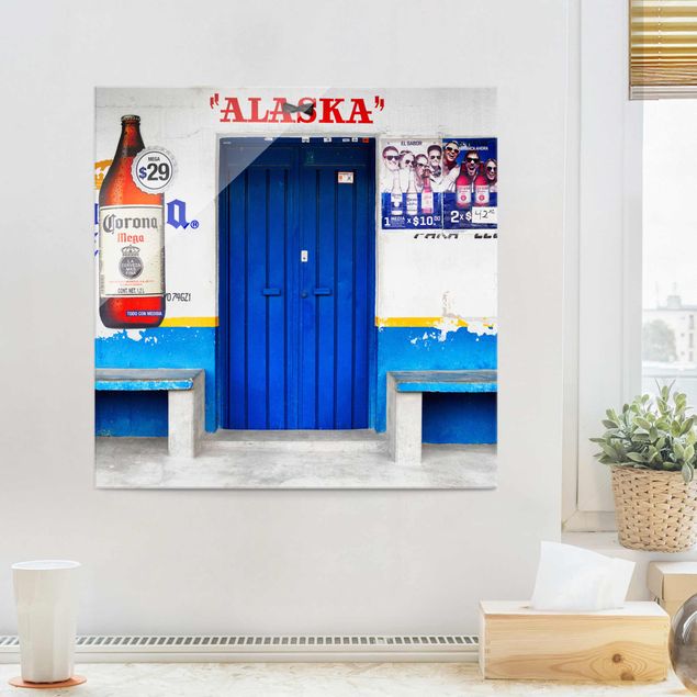 Glas Magnetboard Bar Blu Alaska