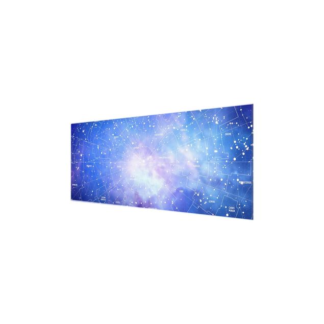 Glas Magnetboard Carta stellare delle costellazioni Stelar