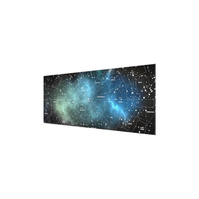 Magnettafel Glas Mappa delle costellazioni stellari Nebulosa galattica
