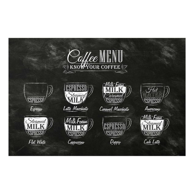 Magnettafel Glas Lavagna delle varietà di caffè