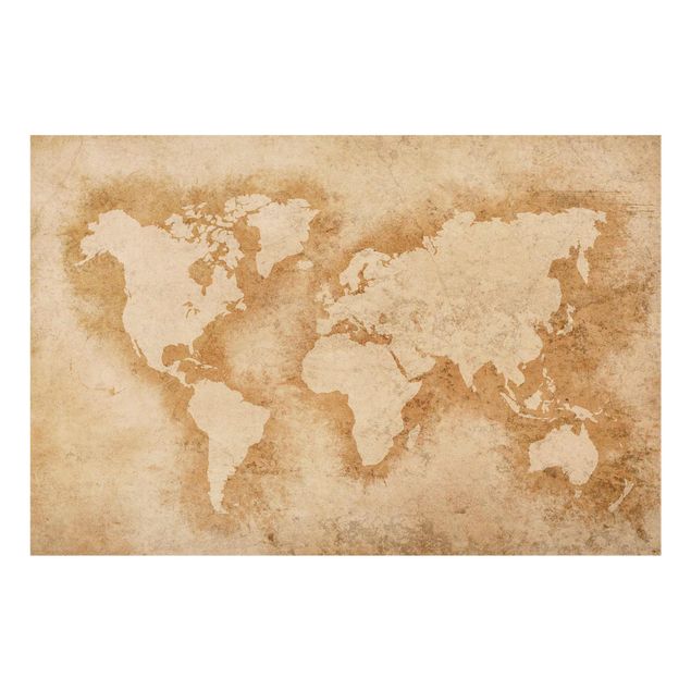 Glas Magnettafel Mappa del mondo antico