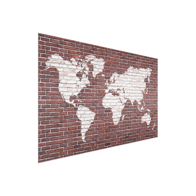 Quadri stampe Mappa del mondo in mattoni