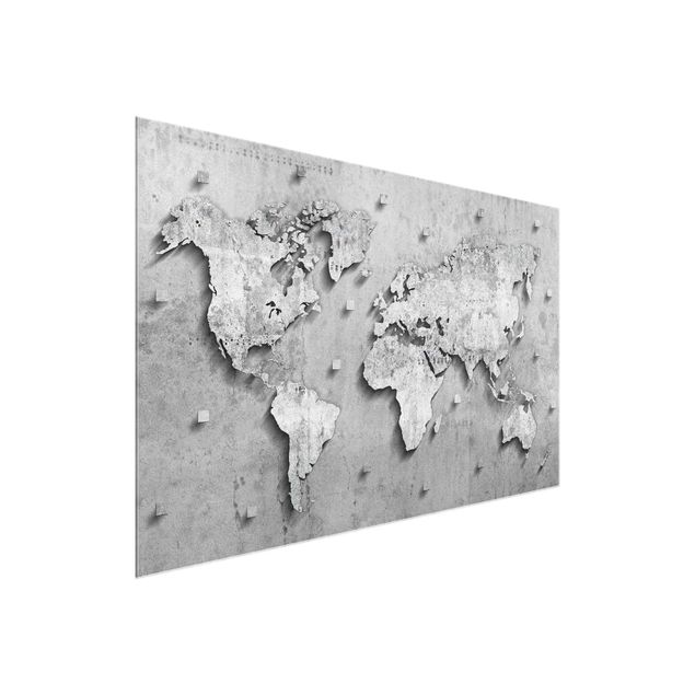 Quadri Mappa del mondo in cemento