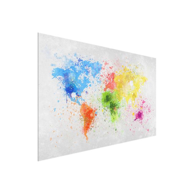 Quadri colorati Mappa del mondo a schizzi colorati