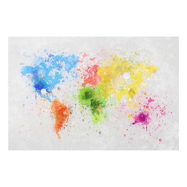 Stampe Mappa del mondo a schizzi colorati