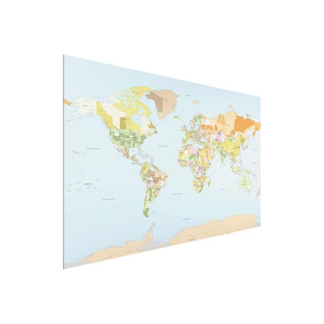 Quadro colorato Mappa politica del mondo