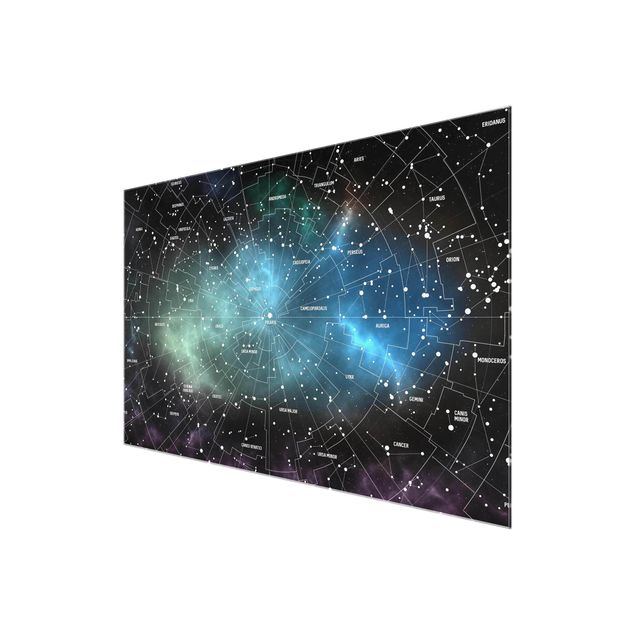 Glas Magnettafel Mappa delle costellazioni stellari Nebulosa galattica