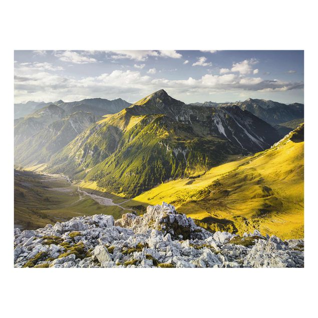 Quadri moderni per arredamento Montagne e valle delle Alpi di Lechtal in Tirolo