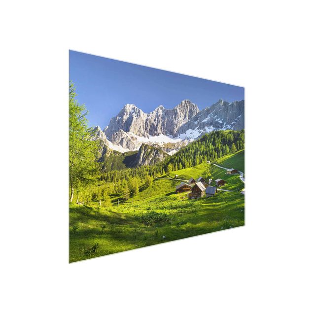 Quadri in vetro con paesaggio Prato alpino della Stiria