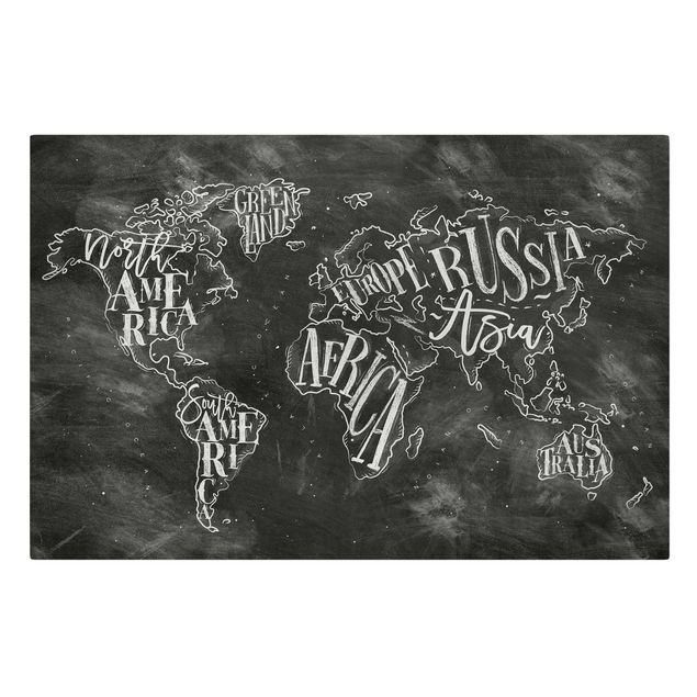 Stampe su tela Mappa del mondo in gesso