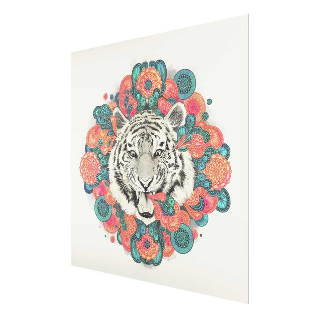 Quadro rosa Illustrazione - Tigre Disegno Mandala Paisley