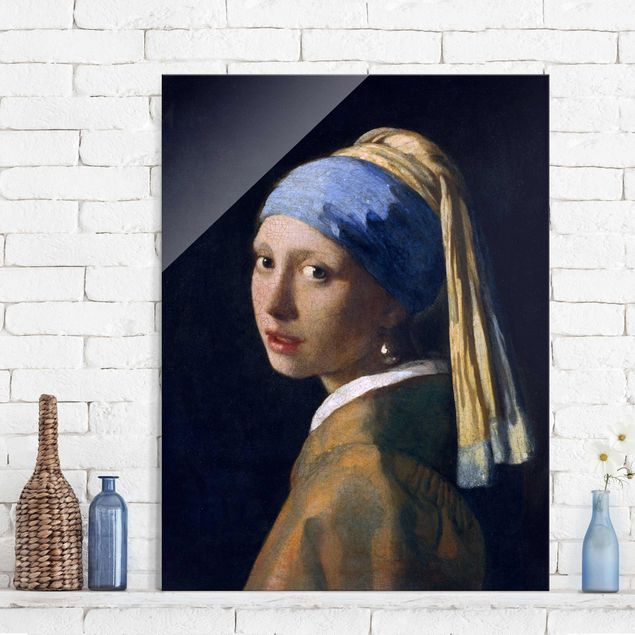 Magnettafel Glas Jan Vermeer Van Delft - Ragazza con l'orecchino di perla