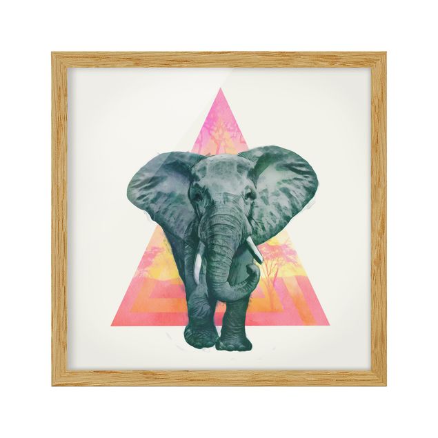 Riproduzione quadri famosi Illustrazione - Elefante fronte triangolo pittura