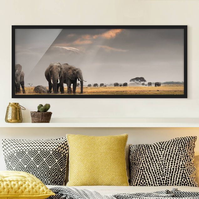 Quadri Africa Elefanti nella savana