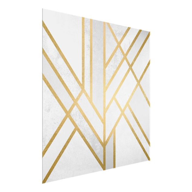 Quadri moderni per arredamento Geometria Art Déco Oro Bianco